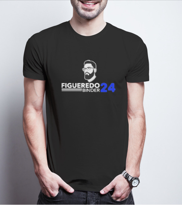 Figueredo Binder 24 Bold Blue Number Bearded T-Shirt