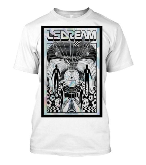LSDREAM Trippy Psychedelic Geometric Silhouettes With Cosmic Patterns And Symmetry T-Shirt