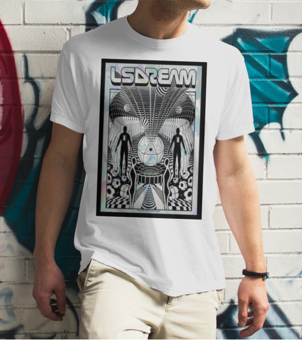 LSDREAM Trippy Psychedelic Geometric Silhouettes With Cosmic Patterns And Symmetry T-Shirt