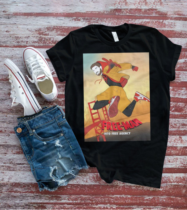 FREE-MAN Into Free Agency San Francisco Bridge Jumping Character T-Shirt