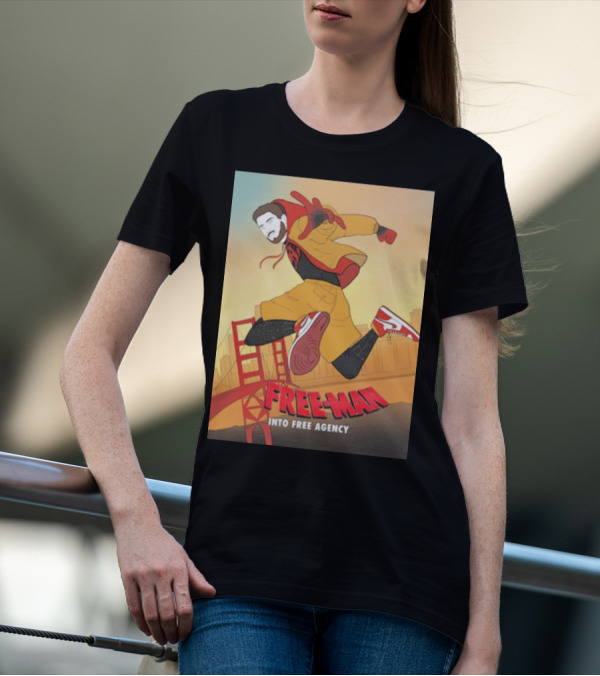 FREE-MAN Into Free Agency San Francisco Bridge Jumping Character T-Shirt