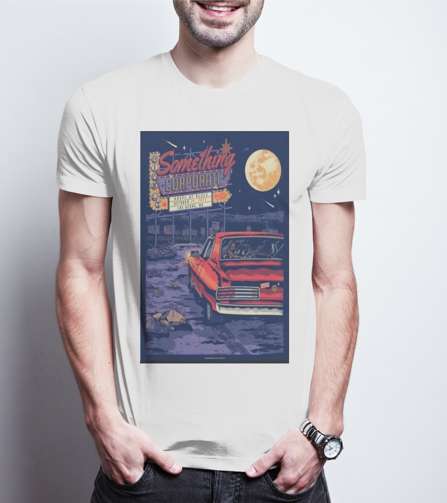 Something Corporate House Of Blues October 28 2002 Las Vegas Moonlit Desert Drive T-Shirt