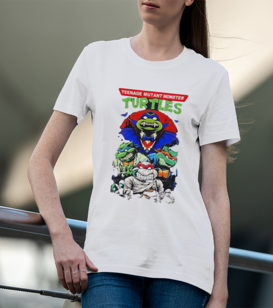 Teenage Mutant Monster Turtles Vampire Mummy Frankenstein Werewolf Mashup T-Shirt
