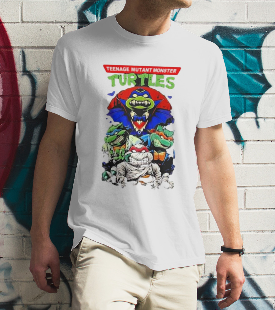Teenage Mutant Monster Turtles Vampire Mummy Frankenstein Werewolf Mashup T-Shirt