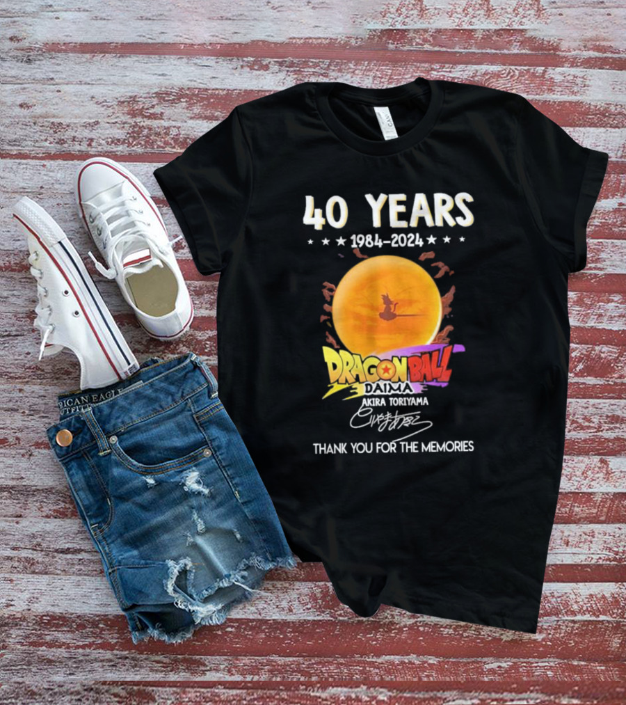 40 Years 1984-2024 Dragon Ball Daima Akira Toriyama Thank You For The Memories T-Shirt