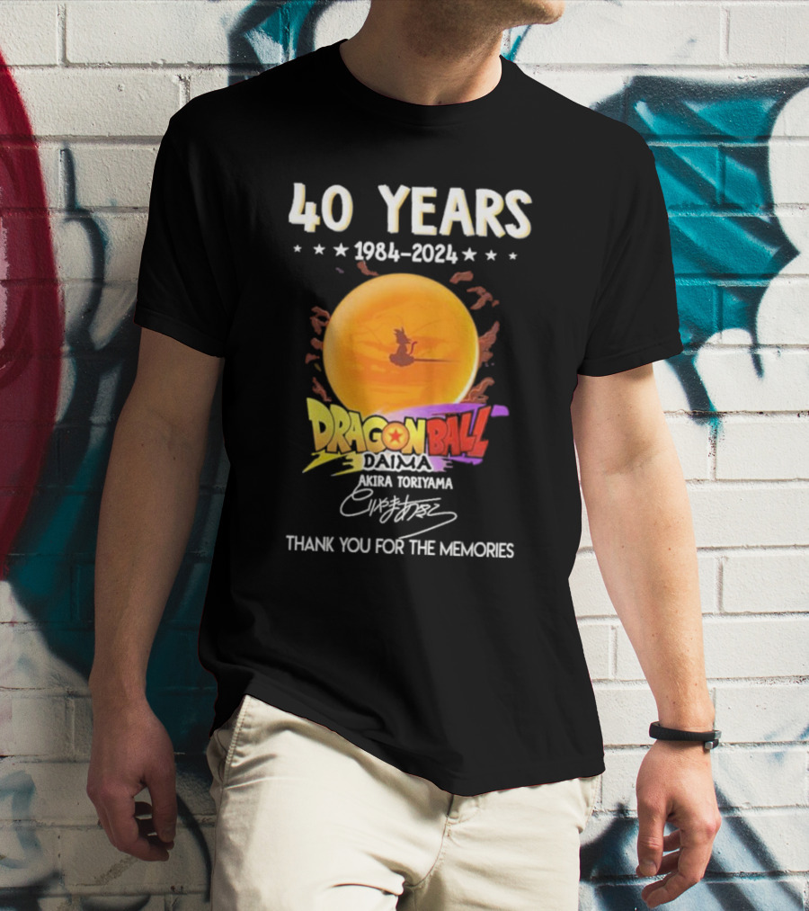40 Years 1984-2024 Dragon Ball Daima Akira Toriyama Thank You For The Memories T-Shirt