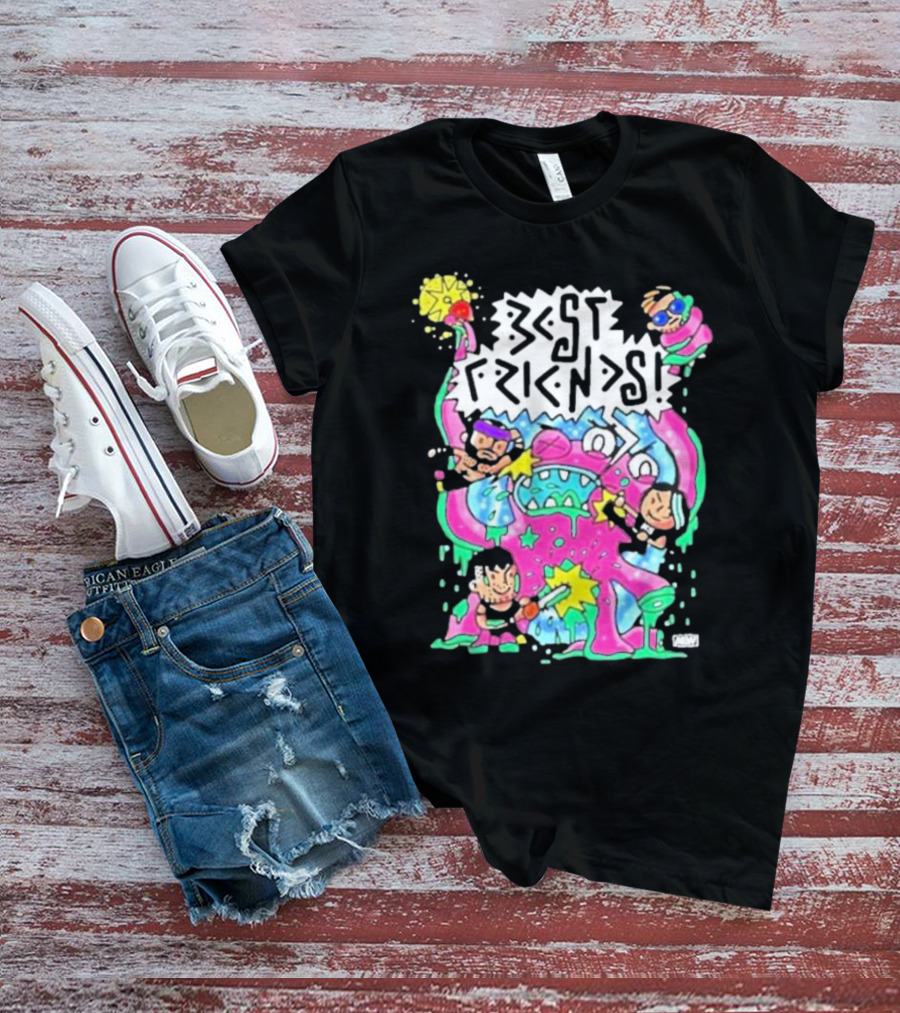 Best Friends Kris Statlander Orange Cassidy Intergalactic Planetary Cartoon Characters T-Shirt