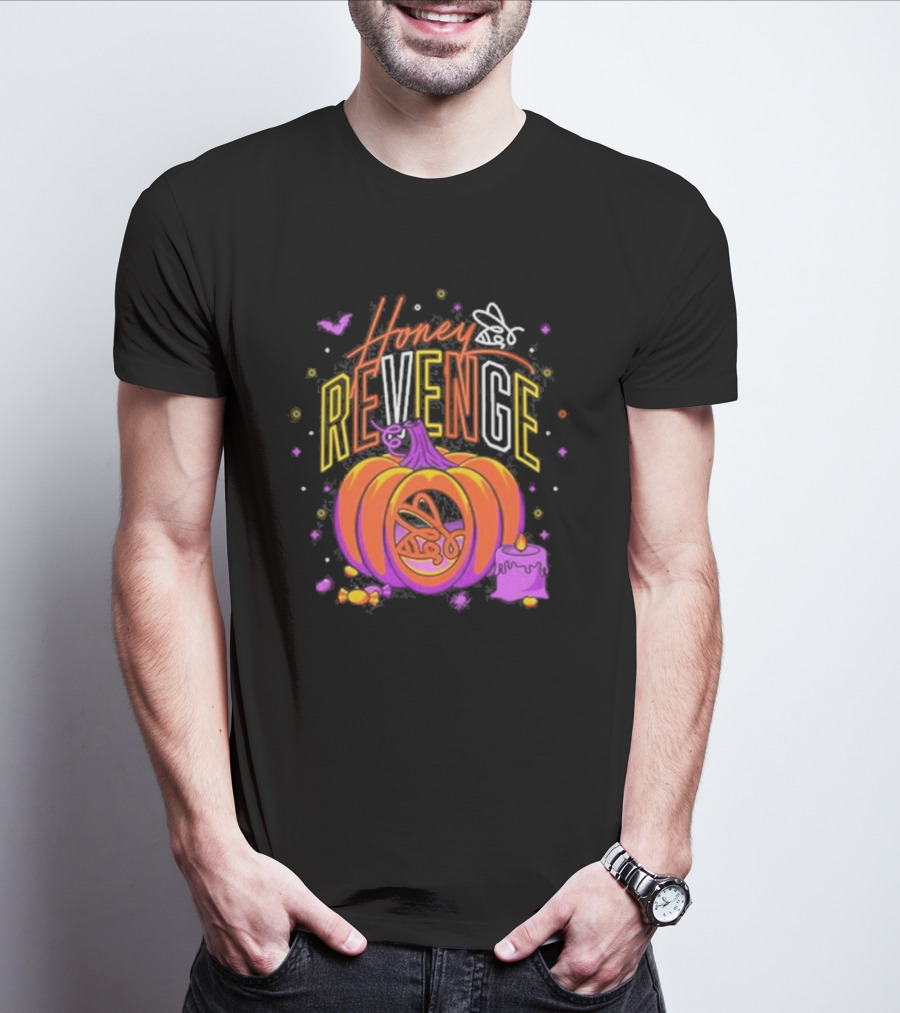 Honey Revenge Halloween Pumpkin Bee Spooky Cake T-Shirt