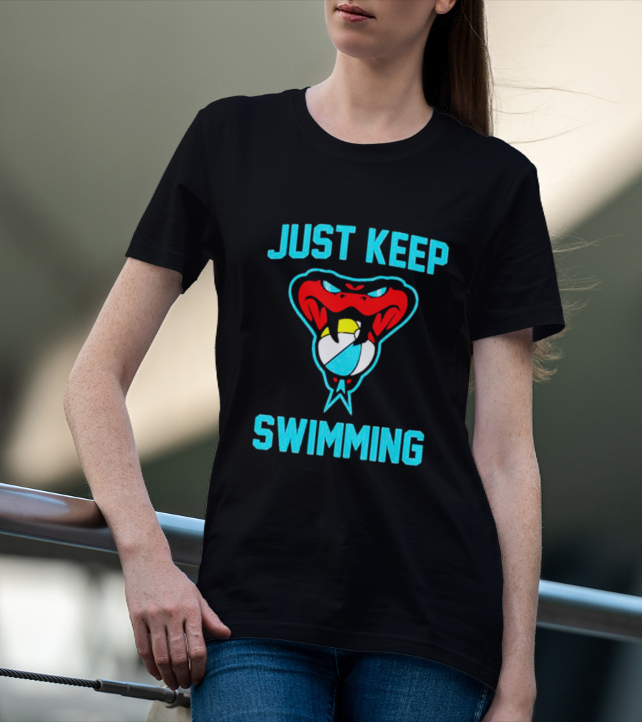 Arizona Diamondbacks Just Keep Swimming Snake With Beach Ball T-Shirt