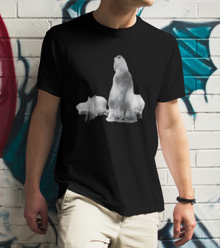 Luh Calm Eerie Spectral Figures On Dark Mysterious Background T-Shirt