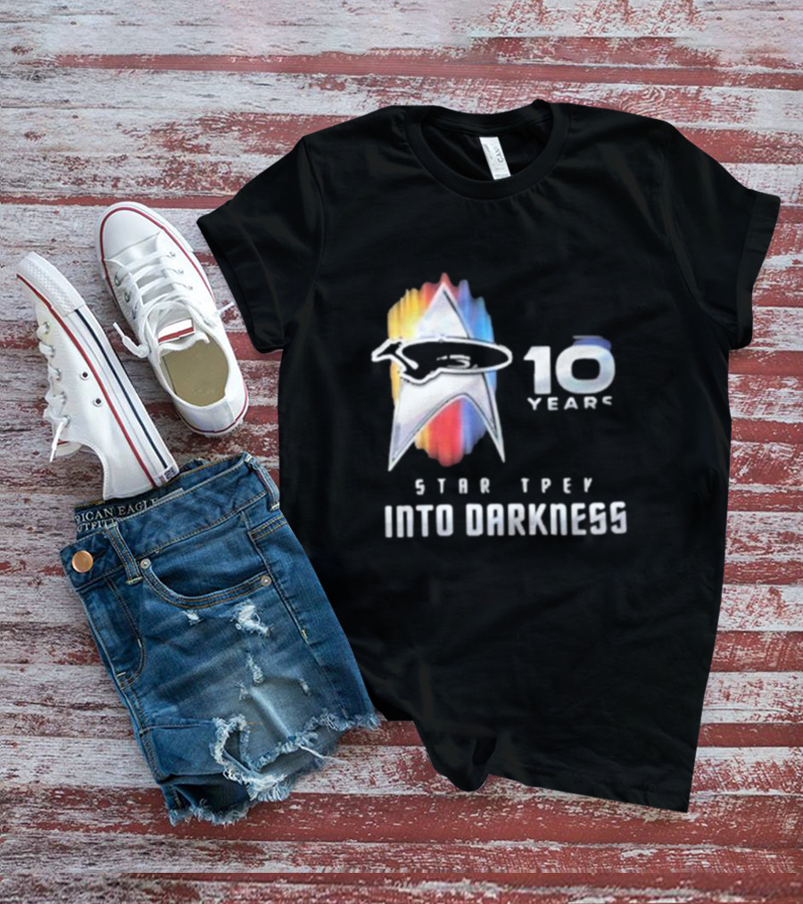 Star Trek Into Darkness 10 Years Anniversary Logo With Iconic Starfleet Insignia T-Shirt