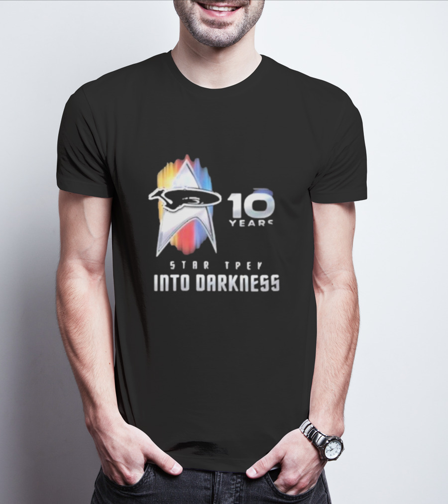 Star Trek Into Darkness 10 Years Anniversary Logo With Iconic Starfleet Insignia T-Shirt