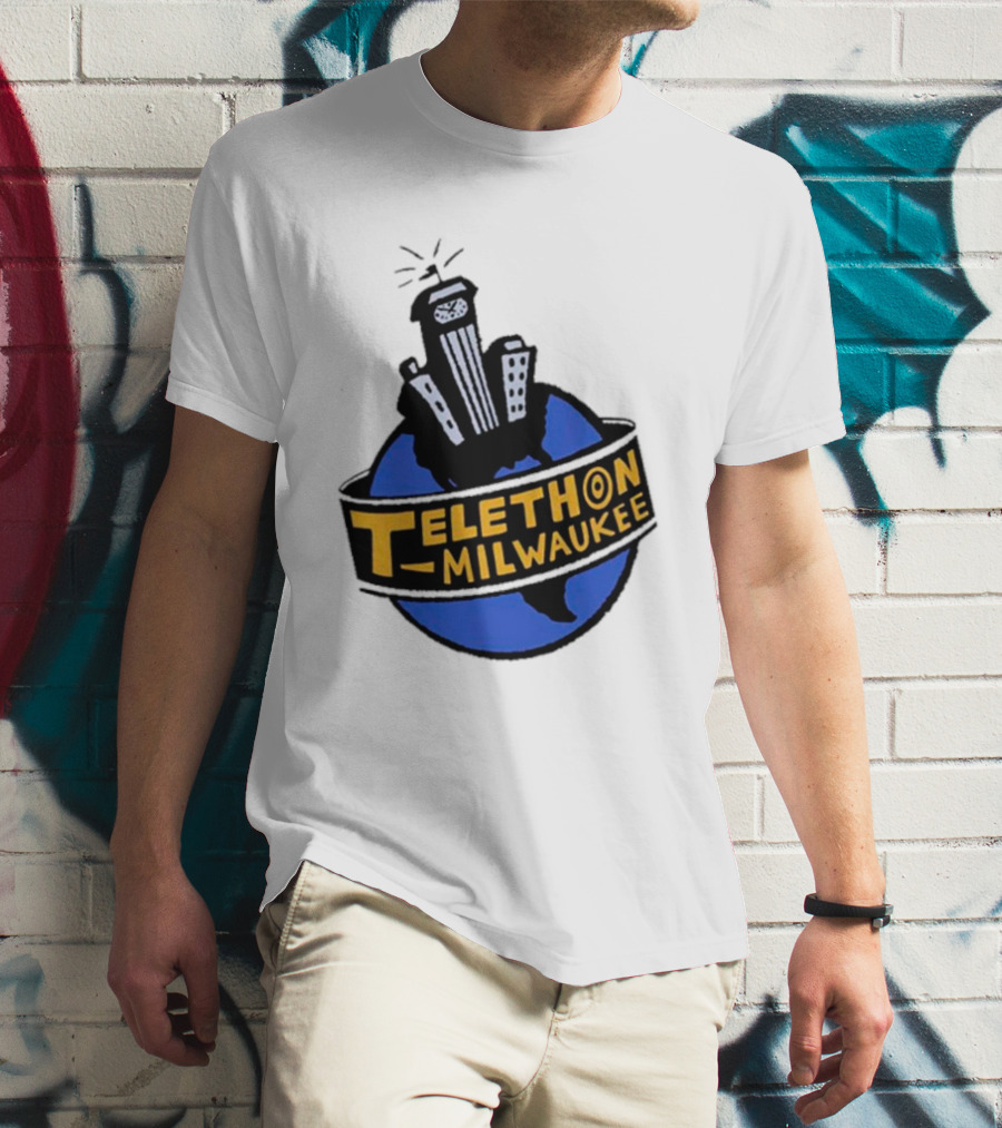 Telethon Milwaukee City Skyline Over Earth T-Shirt
