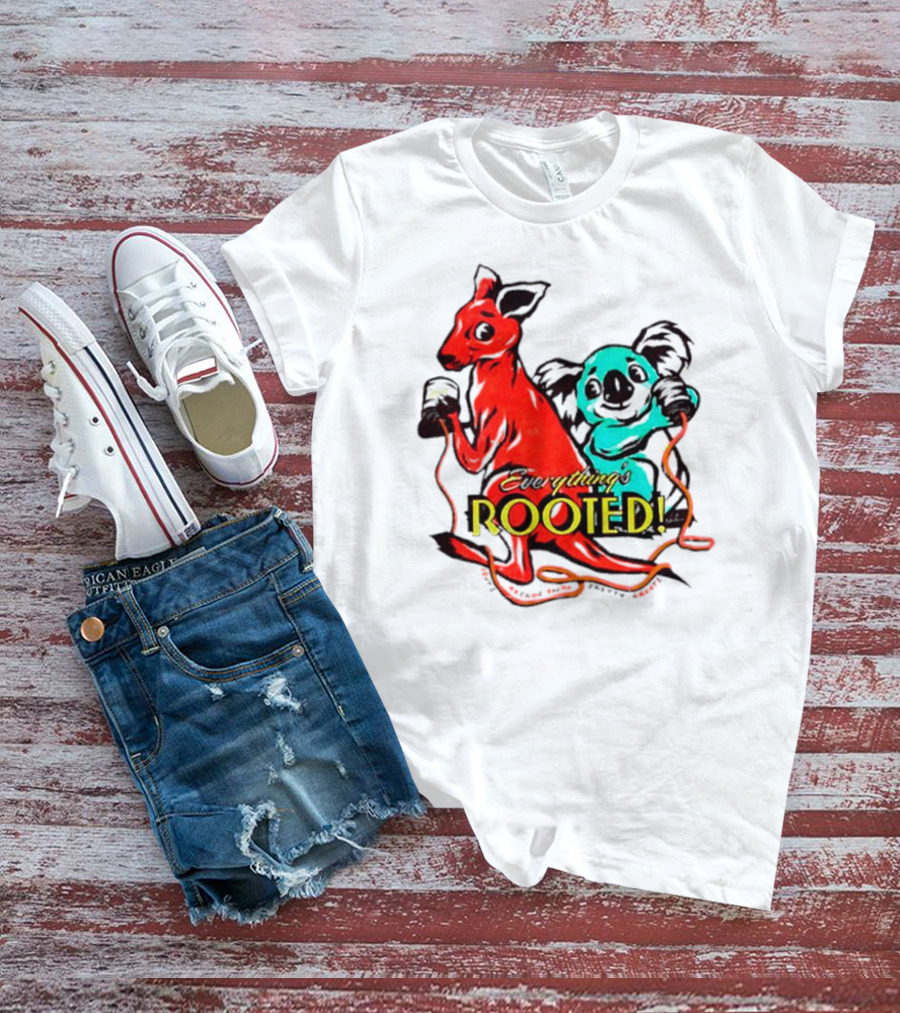 Kangaroo And Koala Everything’s Rooted T-Shirt