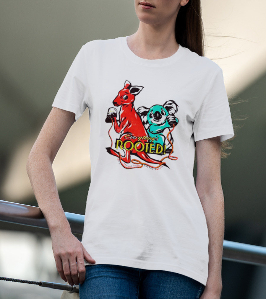 Kangaroo And Koala Everything’s Rooted T-Shirt