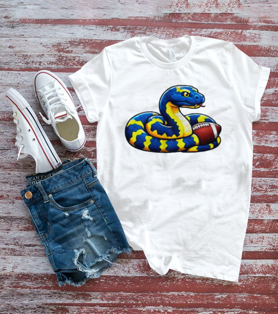 Michigan Boa Constrictor Snake Football Colors T-Shirt