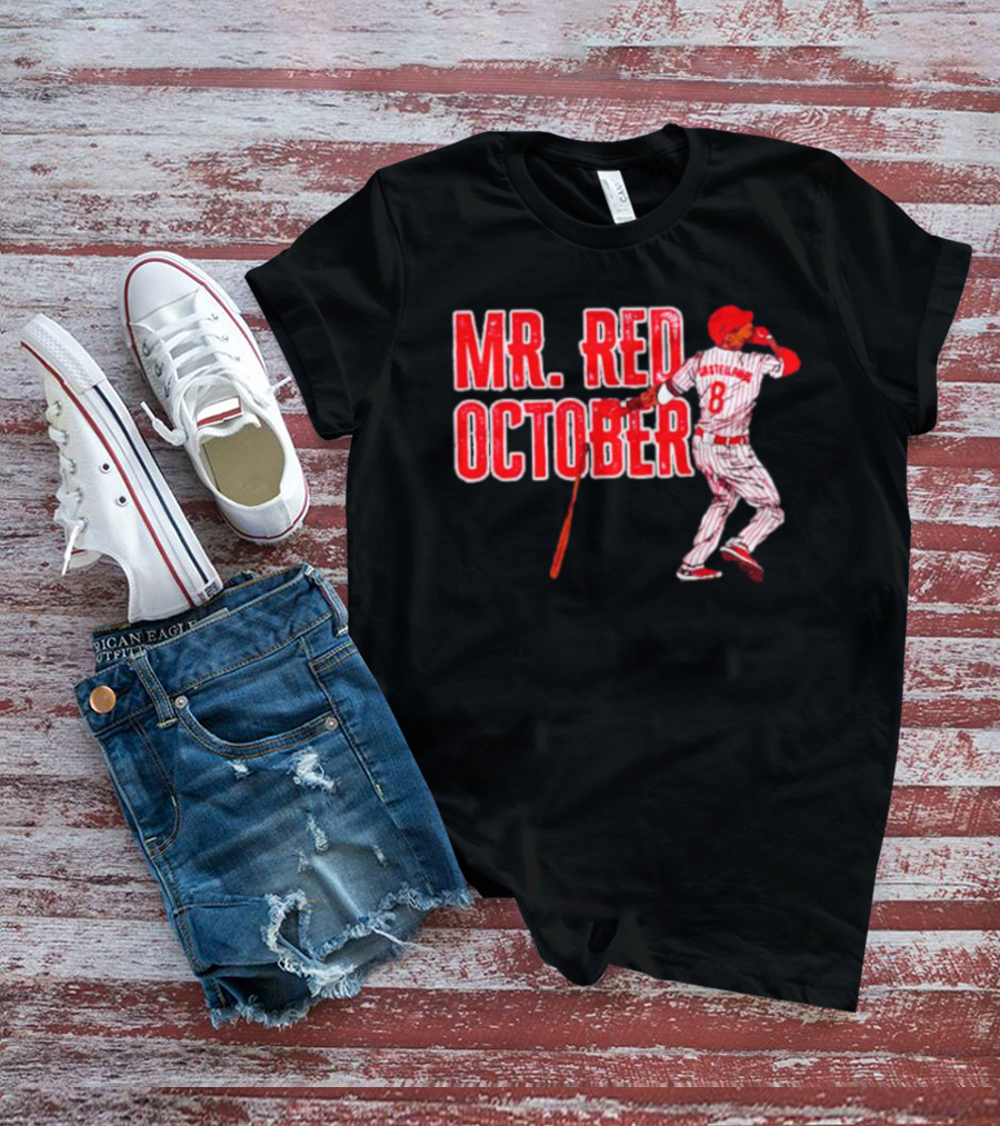 Philadelphia Phillies Mr. Red October Baseball Player Number 8 T-Shirt