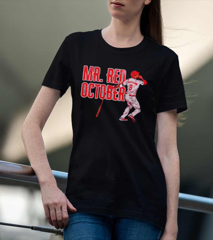 Philadelphia Phillies Mr. Red October Baseball Player Number 8 T-Shirt