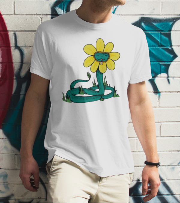 Snake Flower Bloom Entwined In Nature T-Shirt