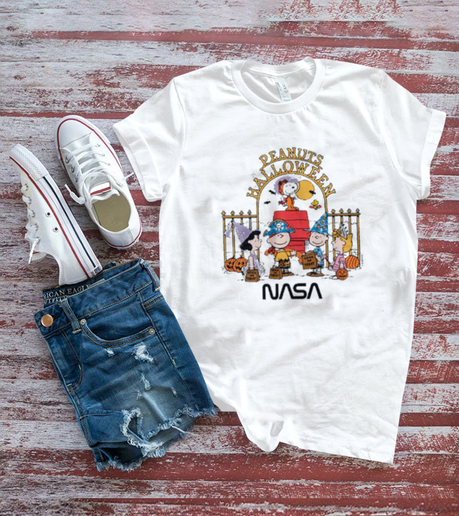Peanuts Halloween Trick Or Treat With NASA Space T-Shirt
