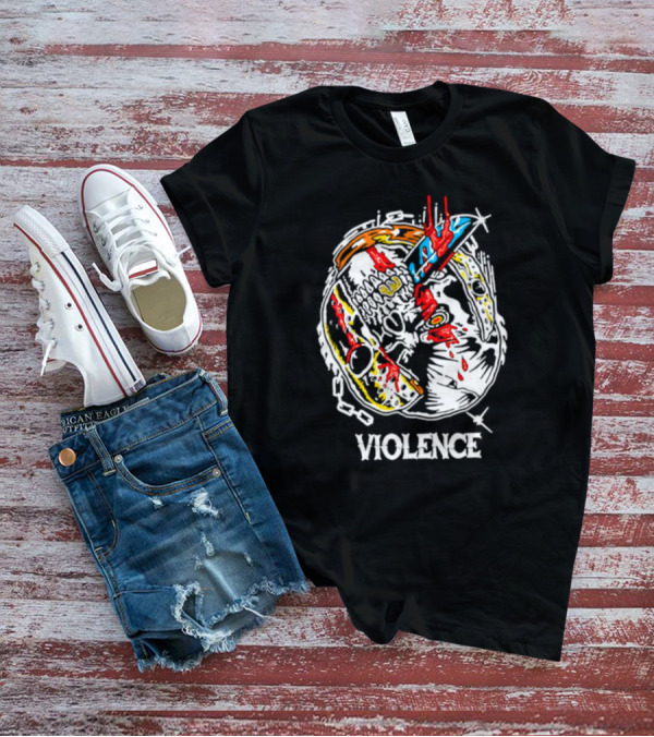 Slasher Mask Chainsaw Knife Violence T-Shirt