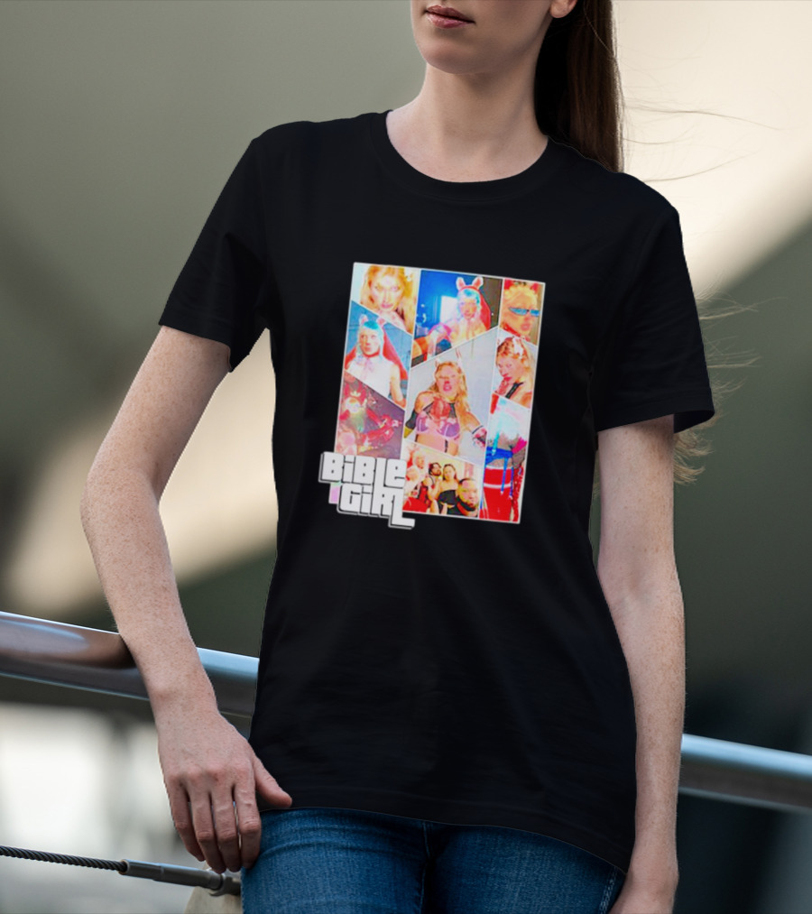 BibleGirl Collage Vibrant Colors Liberty City T-Shirt