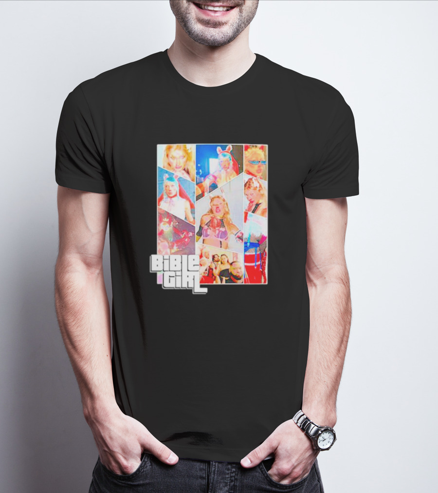 BibleGirl Collage Vibrant Colors Liberty City T-Shirt