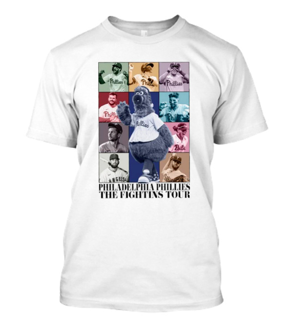 Philadelphia Phillies The Fightins Tour Mascot And Baseball Players Highlights T-Shirt