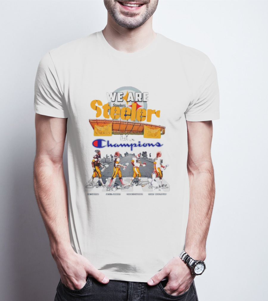 We Are Steelers Champions Abbey Road Football Legends Signatures T-Shirt