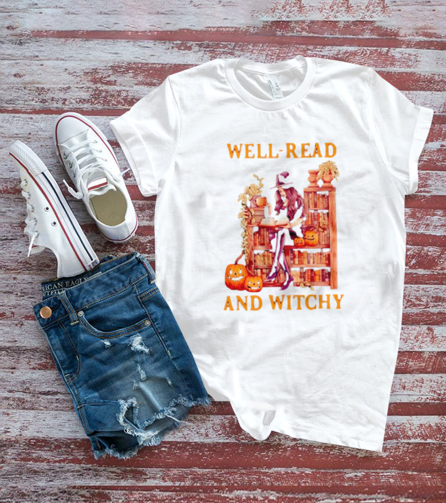 Well-Read And Witchy Halloween T-Shirt
