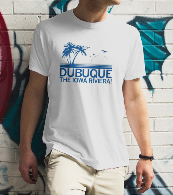 Dubuque The Iowa Riviera Palm Trees Ocean Sunset T-Shirt