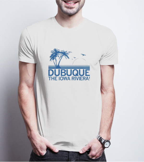 Dubuque The Iowa Riviera Palm Trees Ocean Sunset T-Shirt
