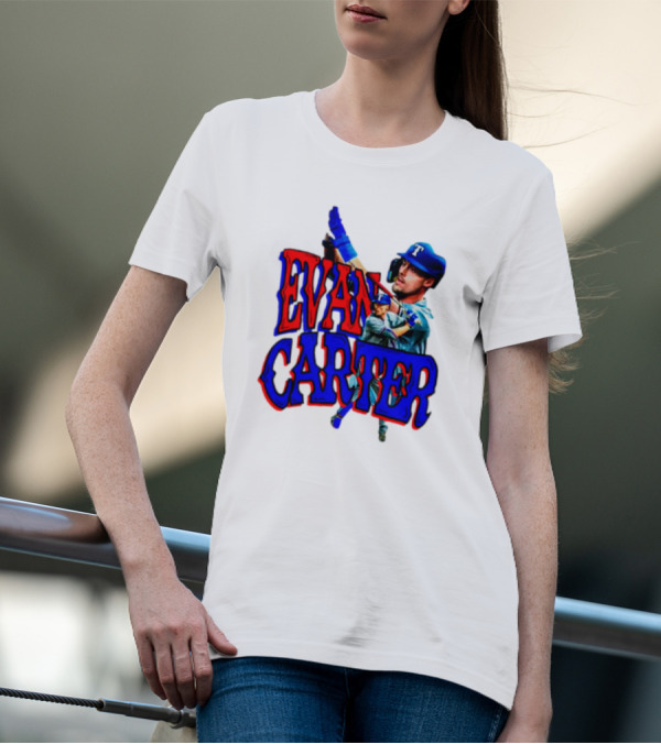 Evan Carter Texas Rangers Baseball Player Image T-Shirt