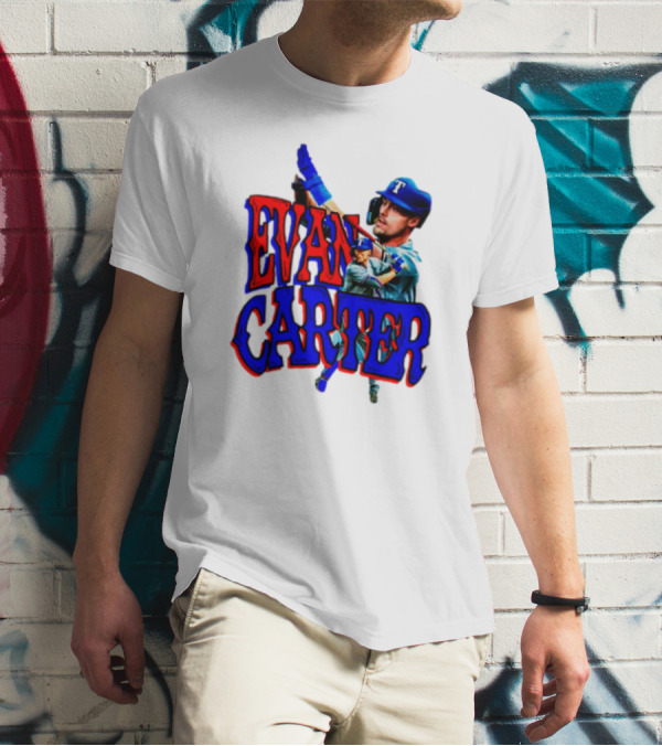Evan Carter Texas Rangers Baseball Player Image T-Shirt