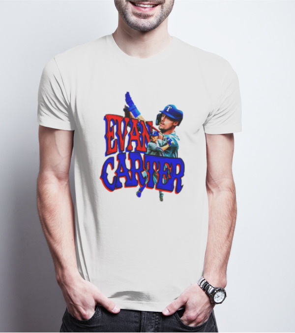 Evan Carter Texas Rangers Baseball Player Image T-Shirt