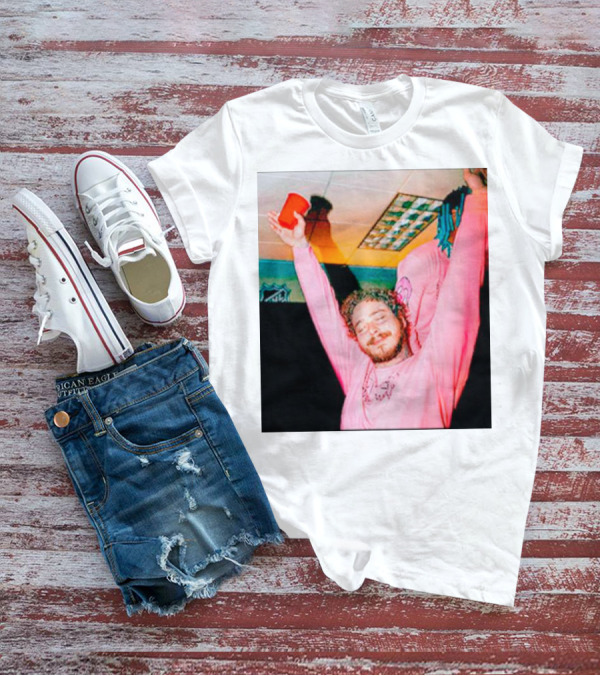 Malone Pink Shirt Red Cup Hands Up T-Shirt