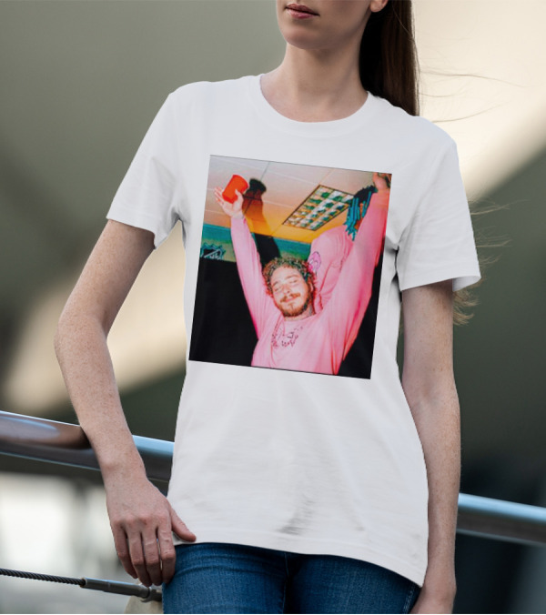Malone Pink Shirt Red Cup Hands Up T-Shirt