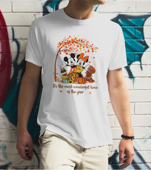 Mickey And Minnie It's The Most Wonderful Time Of The Year Thanksgiving T-Shirt