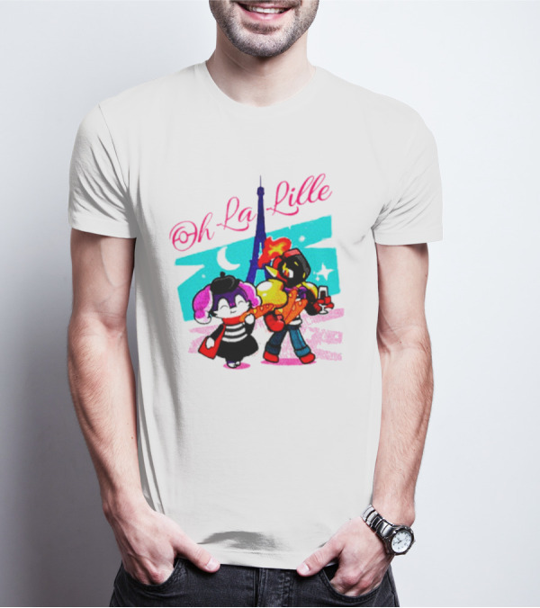 Oh La Lille Eiffel Tower Cartoon Characters T-Shirt