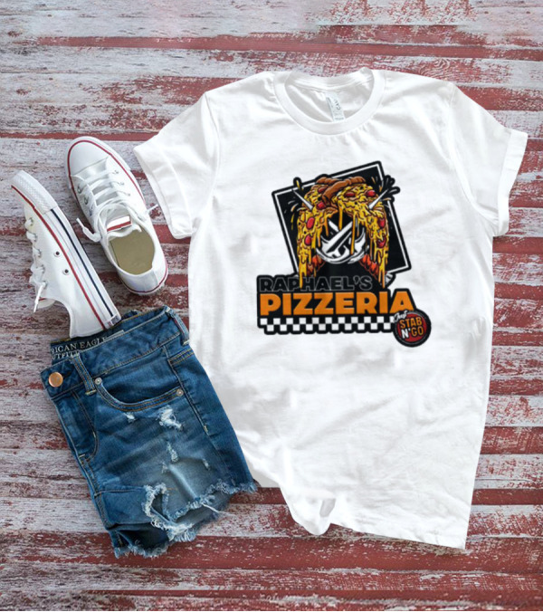 Raphael's Pizzeria Just Stab N' Go Pizza Graphic With Slicing Swords T-Shirt