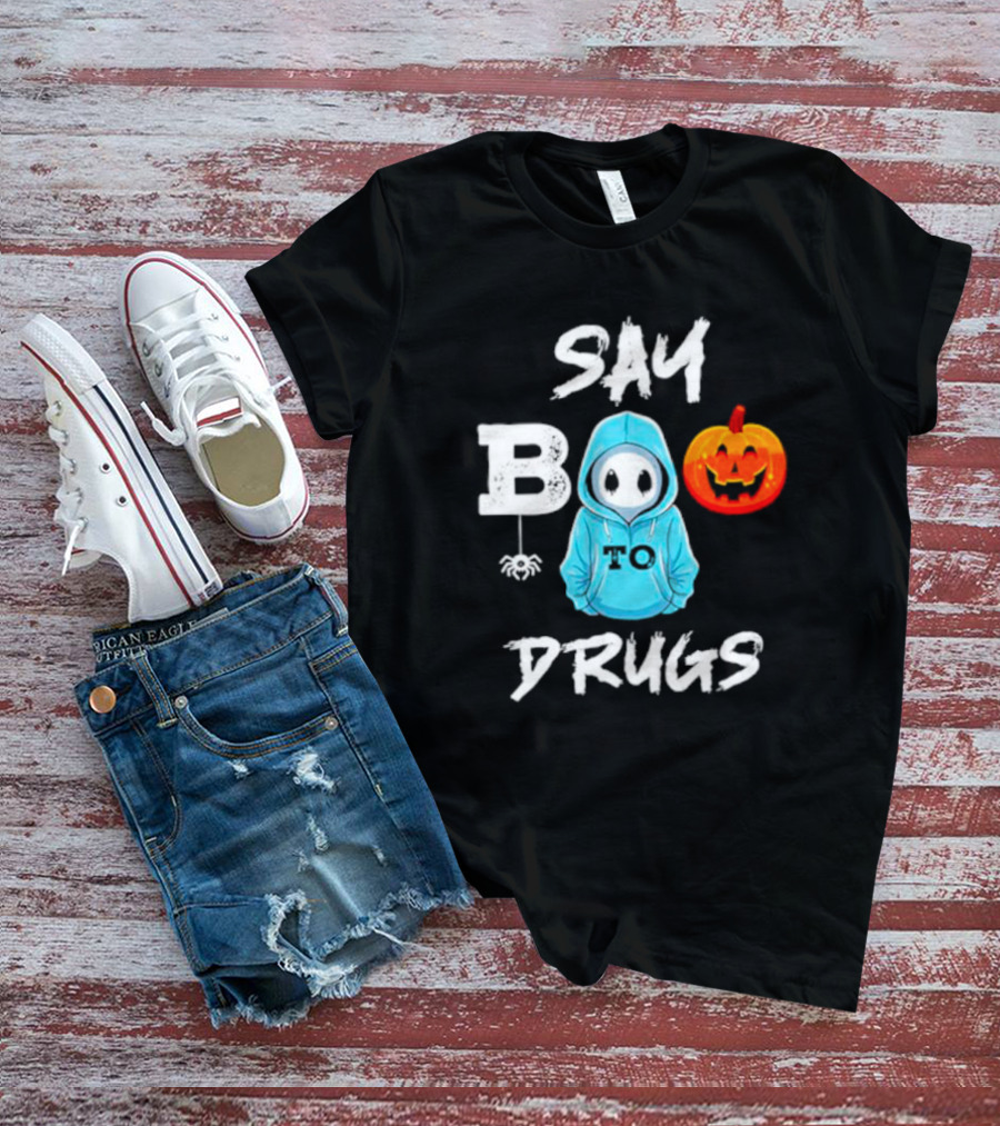 Red Ribbon Week Awareness Say Boo To Drugs Halloween Pumpkin T-Shirt