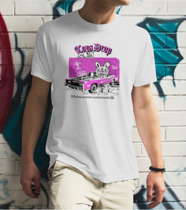 Tops Drop Feels So Weird Mystical Joyride Pink Lowrider With Cartoon Graffiti T-Shirt