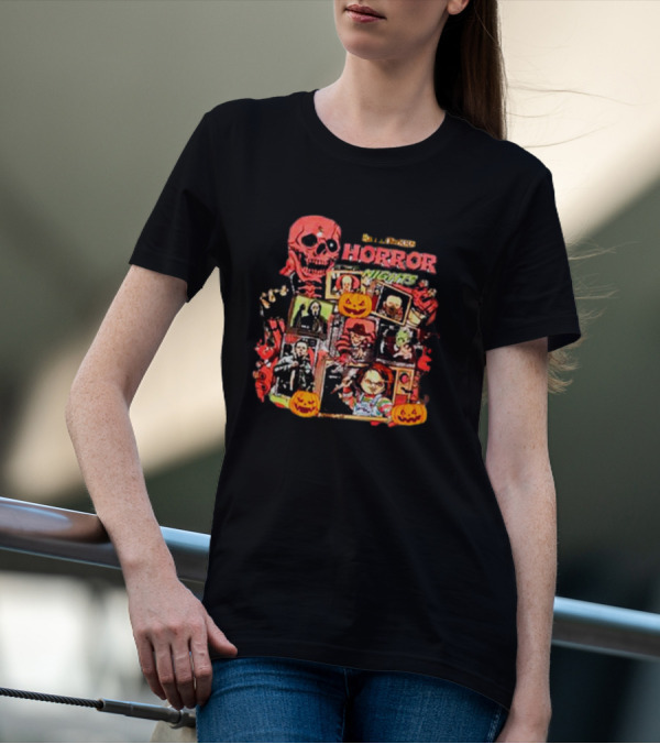 Halloween Horror Nights 90s Vintage Skull And Monsters T-Shirt