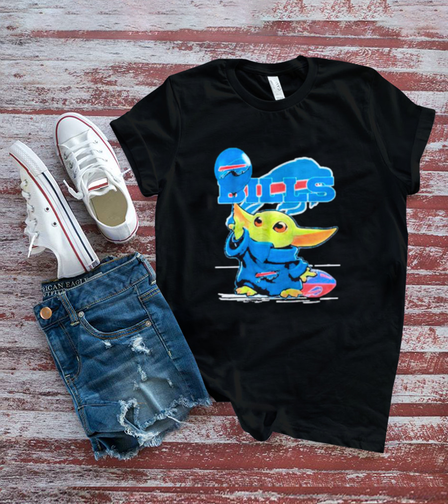 Buffalo Bills Baby Yoda Balloon NFL Team T-Shirt