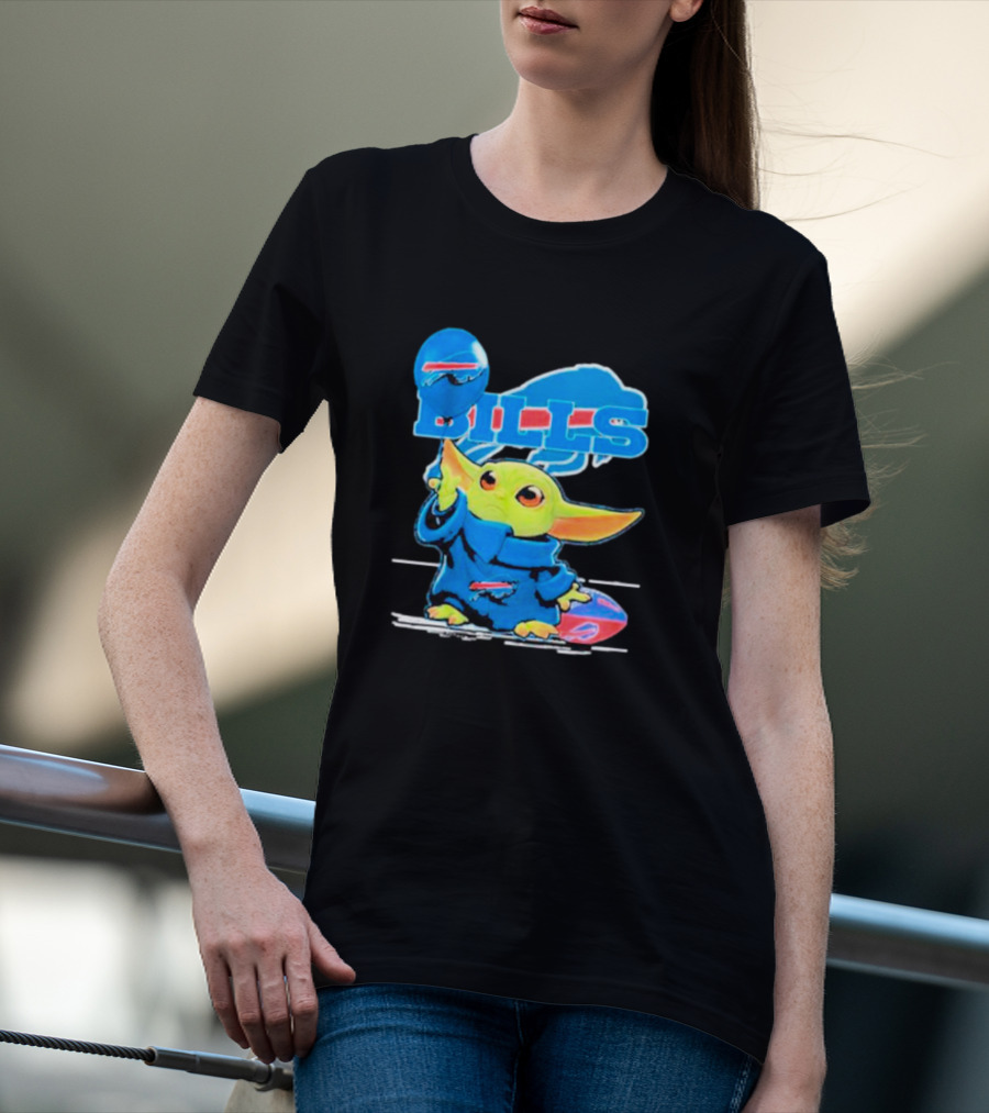 Buffalo Bills Baby Yoda Balloon NFL Team T-Shirt
