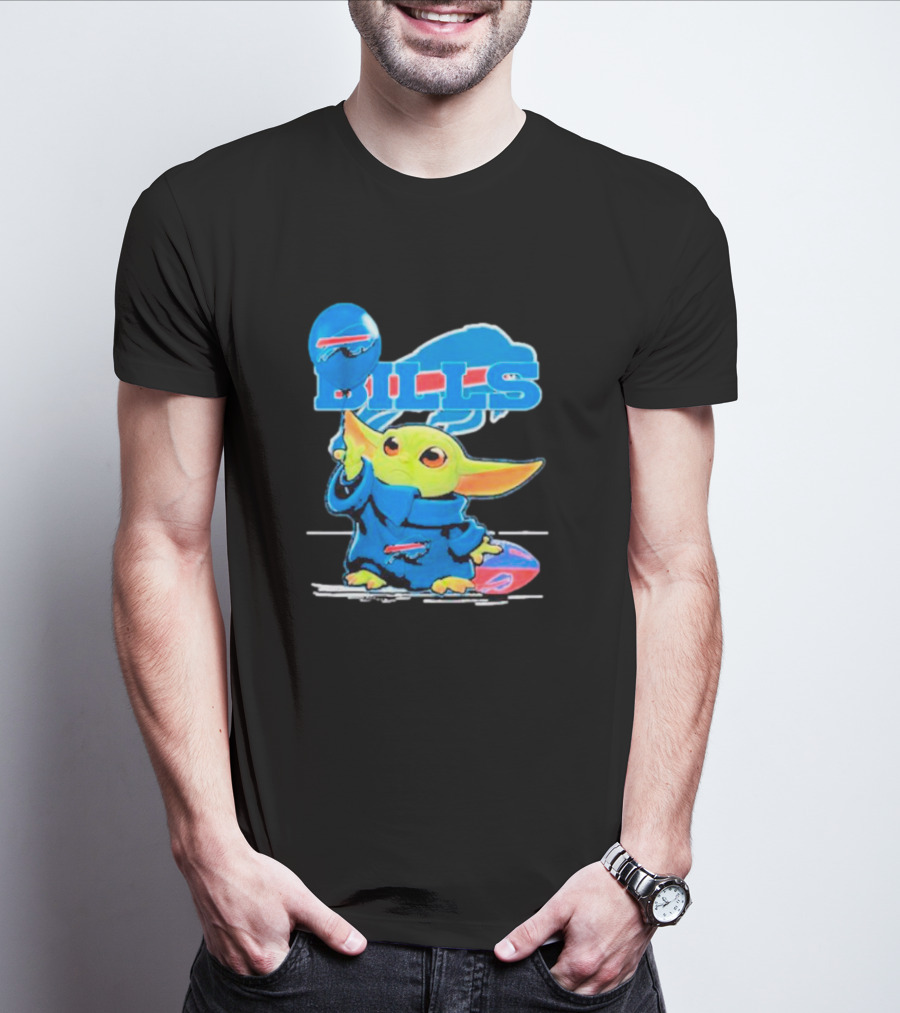 Buffalo Bills Baby Yoda Balloon NFL Team T-Shirt