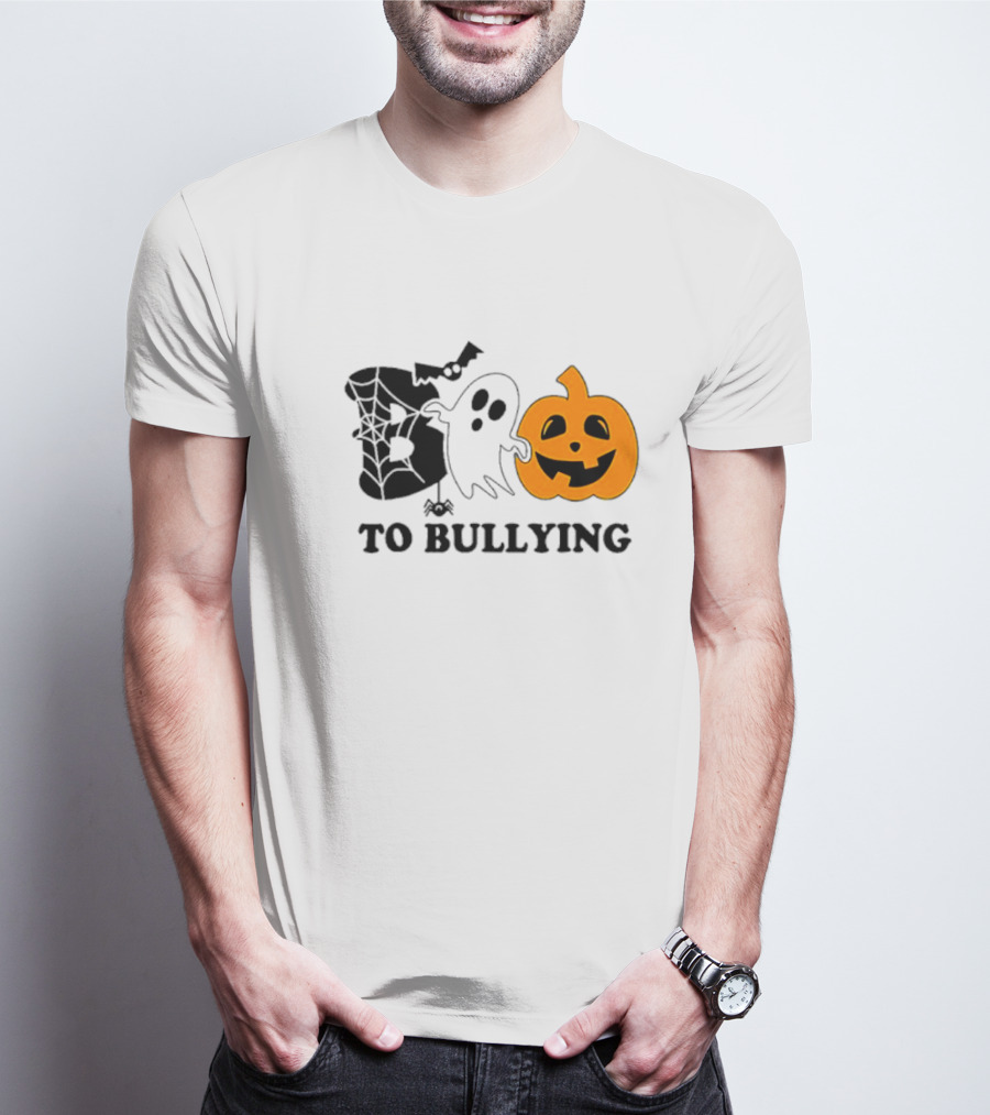 Boo To Bullying Orange Anti Bullying Unity Day Halloween Ghost Pumpkin T-Shirt