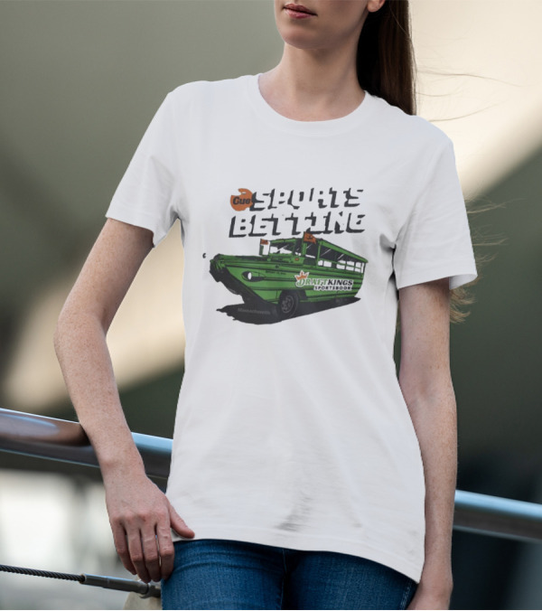 DraftKings Massachusetts Sportsbook Cue Sports Betting Duck Boat T-Shirt