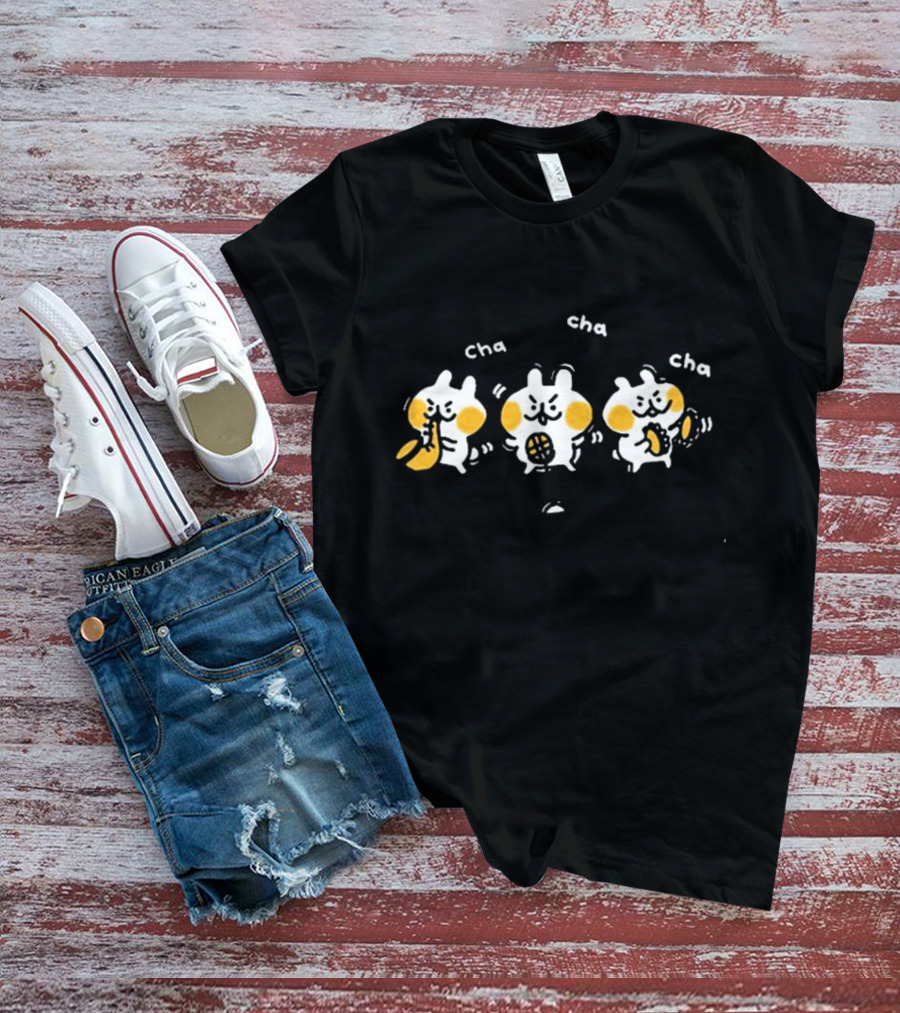 Liliuhms Shop Cha Cha Cha Dance Steps Yellow Dots On White T-Shirt