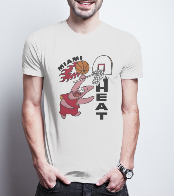 Miami Heat Homage Patrick Star Basketball Dunking Fun T-Shirt